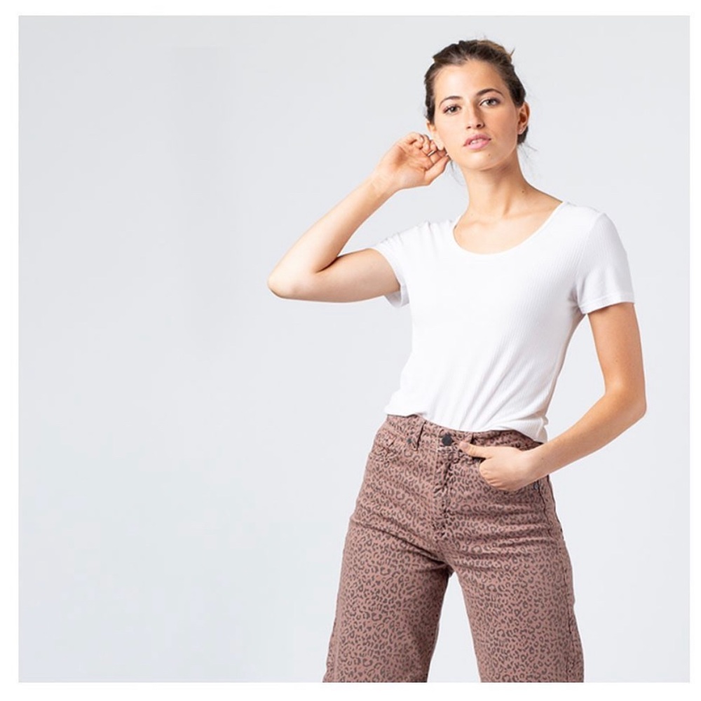 Leopard printed flare jeans high-rise